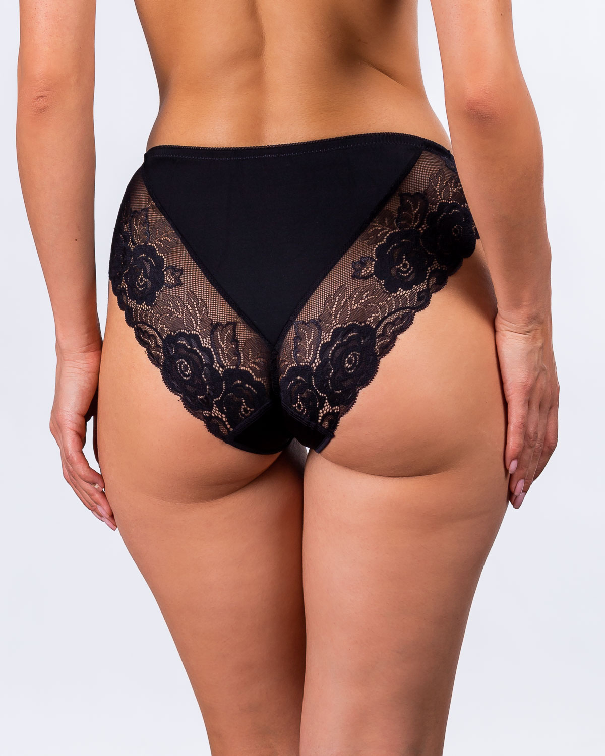 Жіночі труси мікрофібра з мереживом Lanny mode 55420 чорні k3641-5